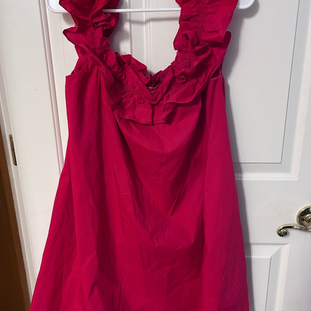Hyacinth House (sold at Tuckernuck) red ruffled  Dress